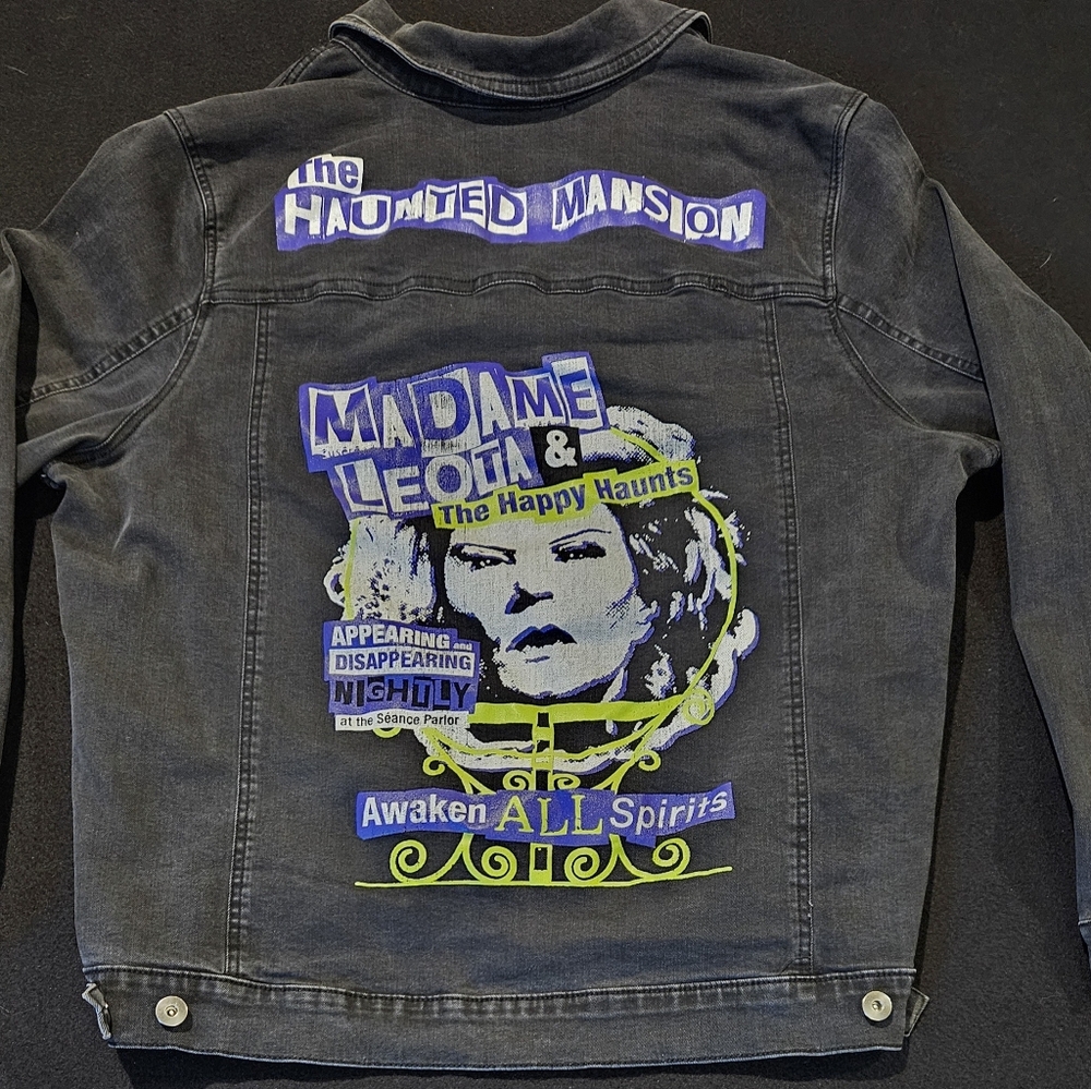 Disney Parks Denim Jacket Madame Leota Trucker Haunted Mansion Black Size‎ 1X